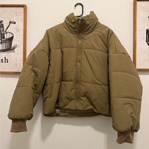 Gilli Olive Crop Quilted Jacket